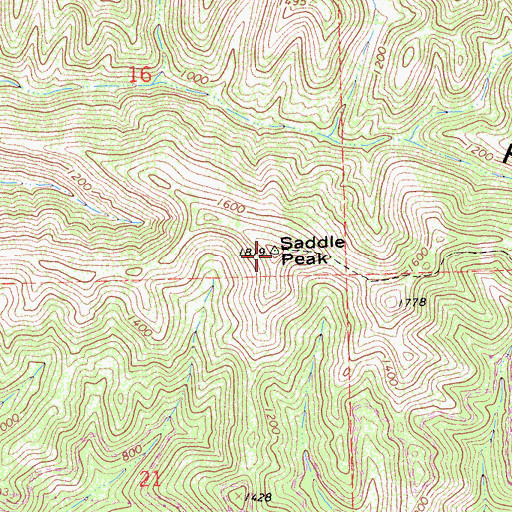 Topographic Map of Mount Buchon, CA
