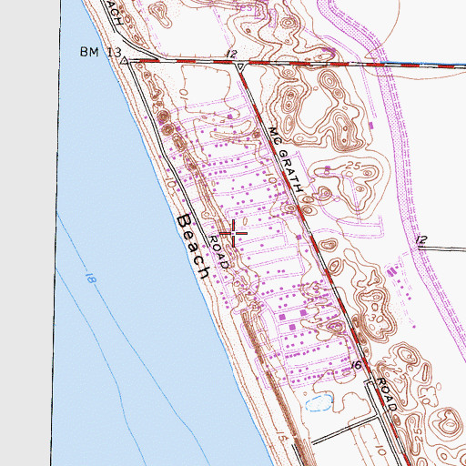 Topographic Map of Oxnard Shores, CA