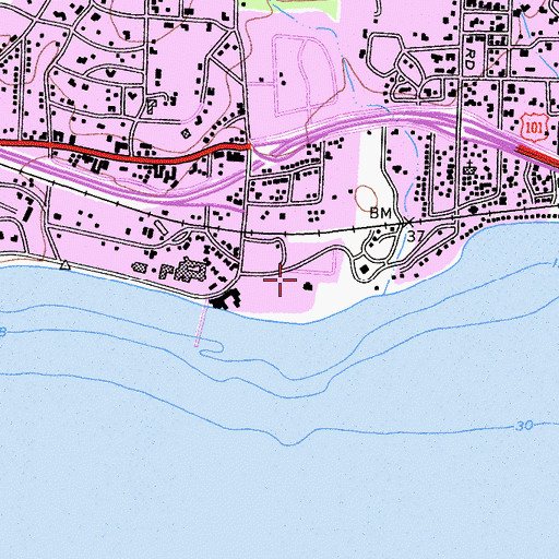 Topographic Map of Edgecliff Point, CA