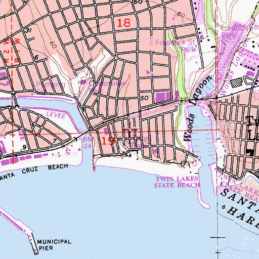 Topographic Map of Seabright, CA