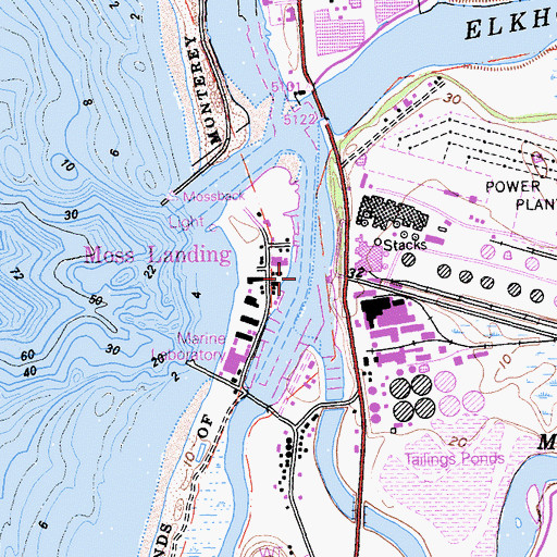 Topographic Map of Inner Channel, CA