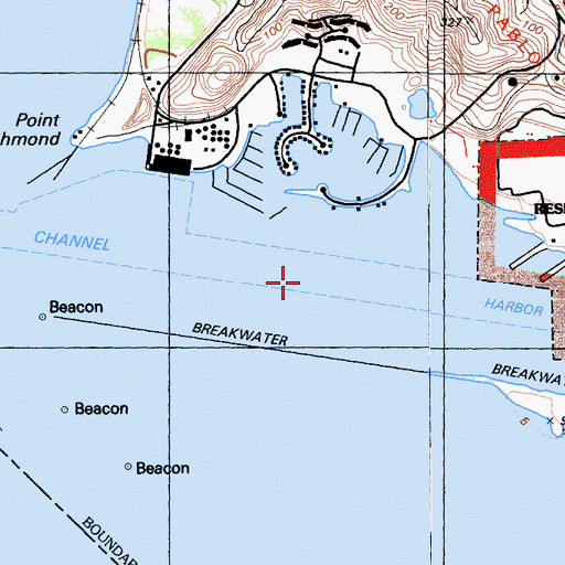Topographic Map of Point Potrero Reach, CA