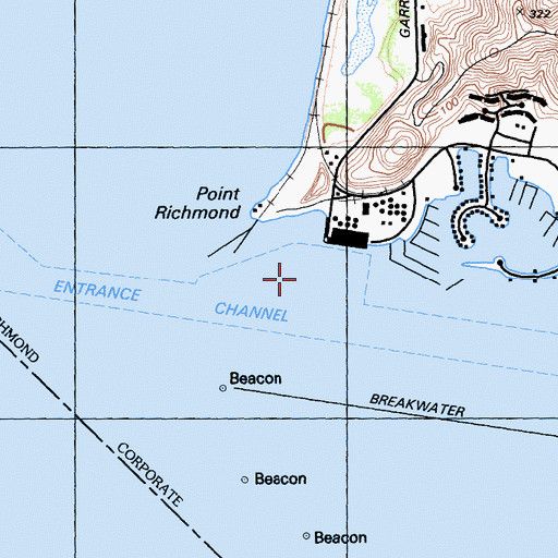 Topographic Map of Turning Basin, CA