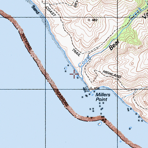 Topographic Map of Arch Rock, CA