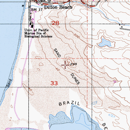 Topographic Map of Sugarloaf Hill, CA