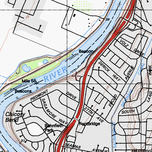 Topographic Map of Edwards Break, CA