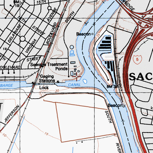Topographic Map of Sacramento Bend, CA