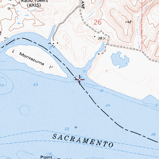 Topographic Map of Montezuma Landing, CA