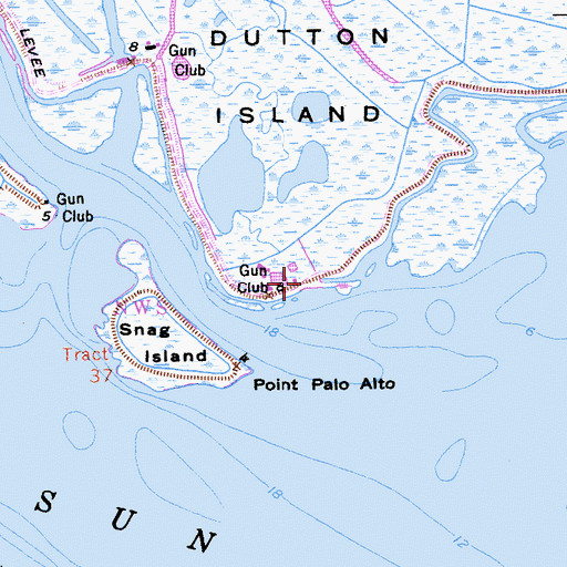 Topographic Map of Duntton Landing, CA