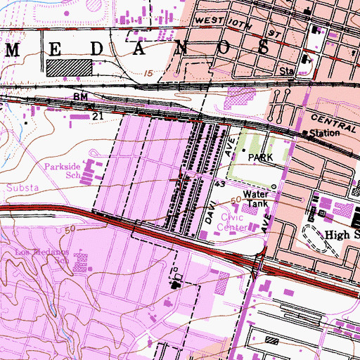 Topographic Map of Diamond, CA