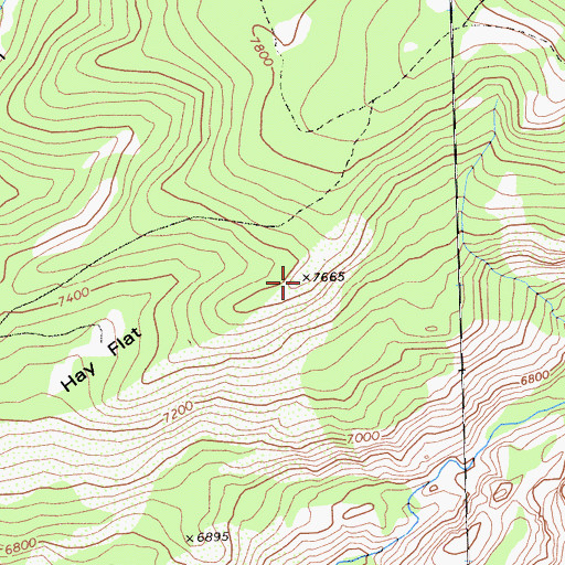 Topographic Map of Hay Flat, CA