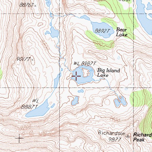 Topographic Map of Big Island Lake, CA