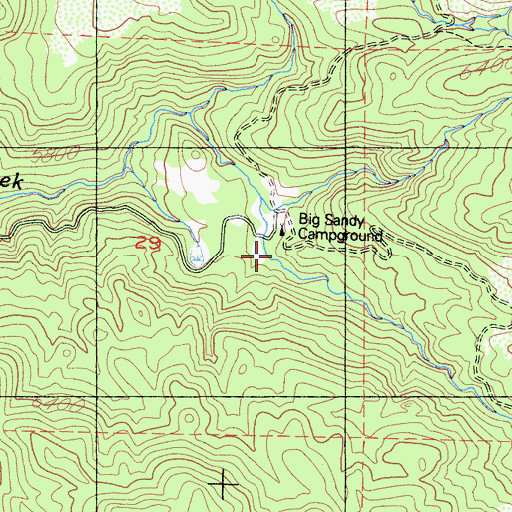 Topographic Map of Big Sandy Campground, CA