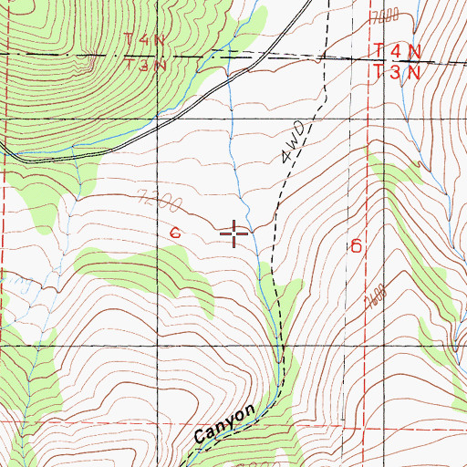 Topographic Map of Cameron Canyon, CA