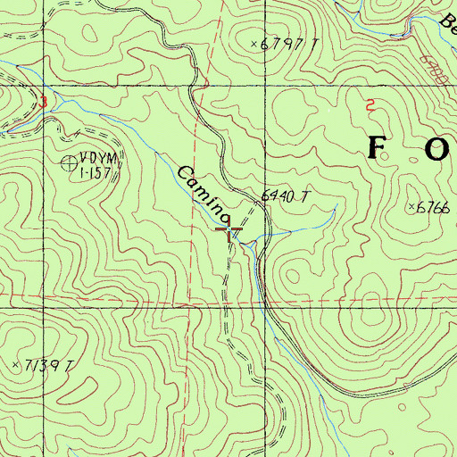Topographic Map of Camino Campground (historical), CA