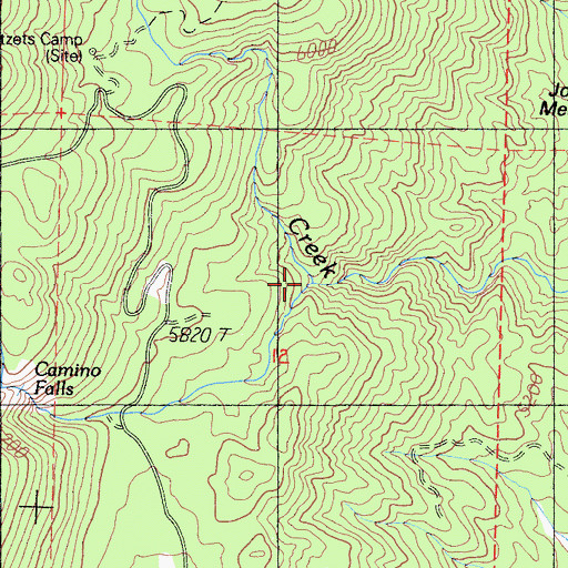 Topographic Map of Camino Creek, CA