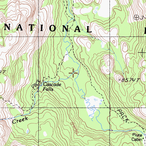 Topographic Map of Cascade Creek, CA