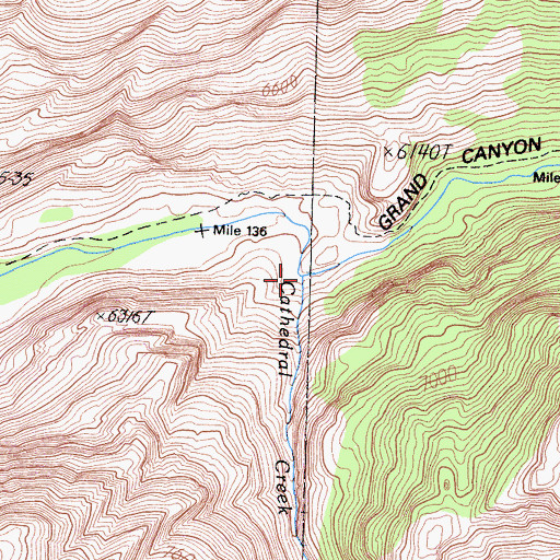 Topographic Map of Cathedral Creek, CA