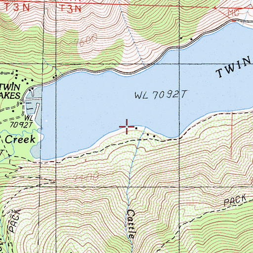 Topographic Map of Cattle Creek, CA