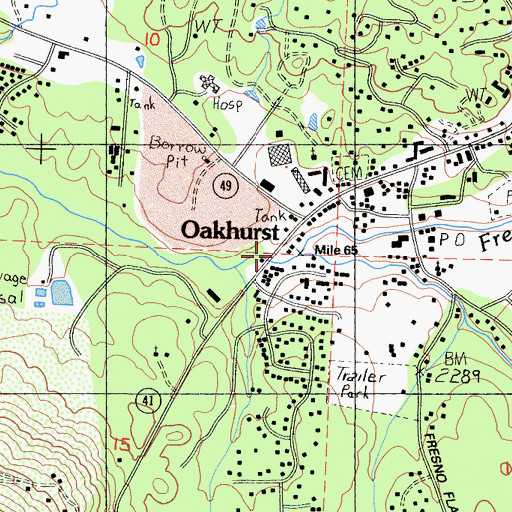 Topographic Map of China Creek, CA