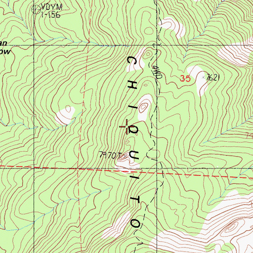 Topographic Map of Chiquito Ridge, CA