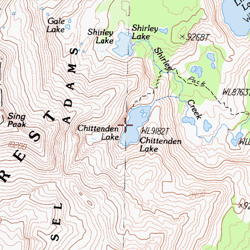 Topographic Map of Chittenden Lake, CA
