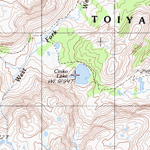 Topographic Map of Cinko Lake, CA