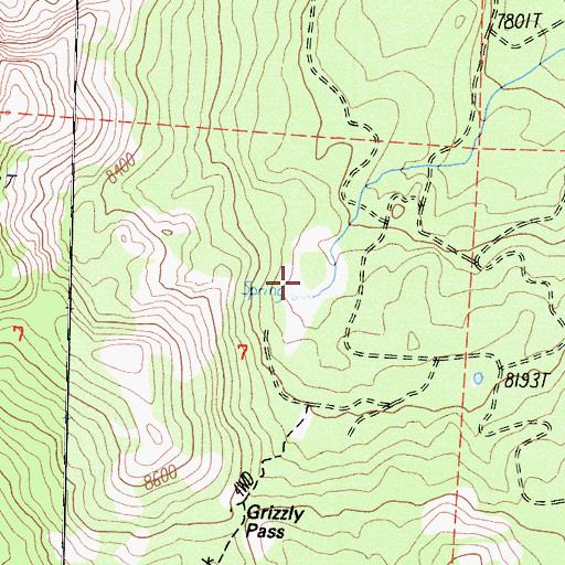 Topographic Map of Cold Springs Meadow, CA
