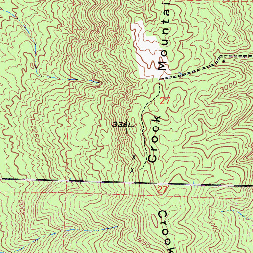 Topographic Map of Crooks Mountain, CA