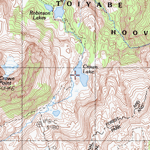 Topographic Map of Crown Lake, CA