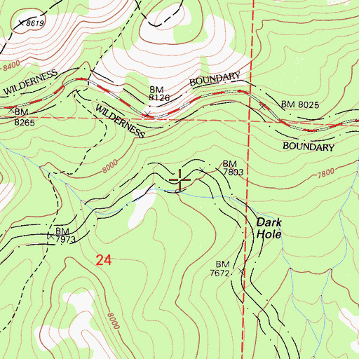 Topographic Map of Dark Hole, CA