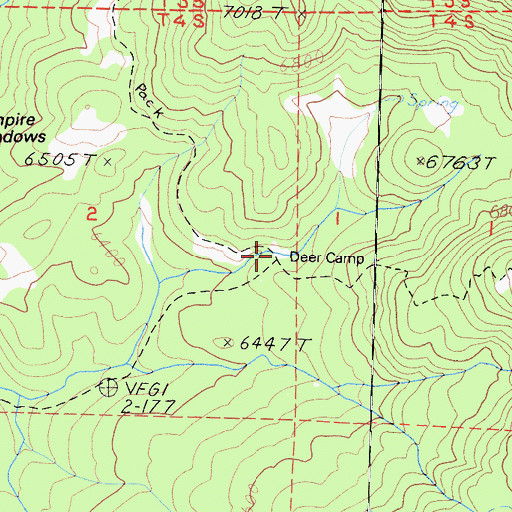 Topographic Map of Deer Camp, CA