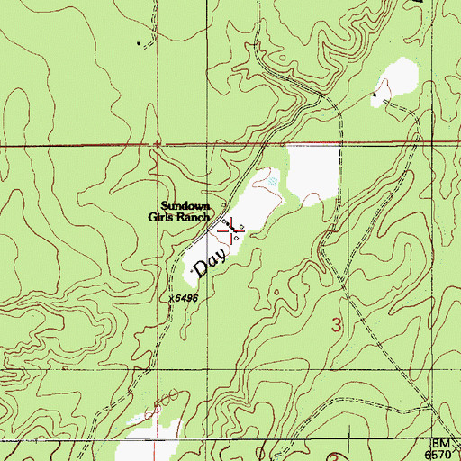 Topographic Map of Sundown Girls Ranch, AZ