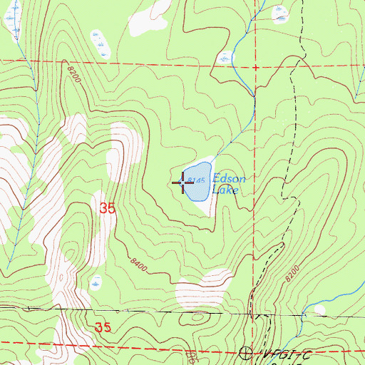 Topographic Map of Edson Lake, CA