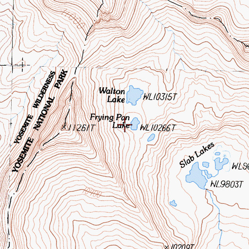Topographic Map of Frying Pan Lake, CA