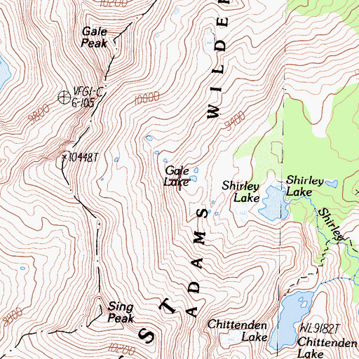 Topographic Map of Gale Lake, CA