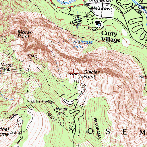 Topographic Map of Glacier Point, CA
