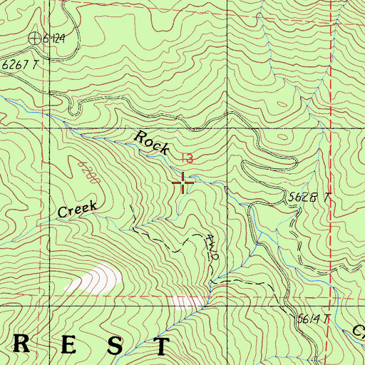 Topographic Map of Gordon Creek, CA