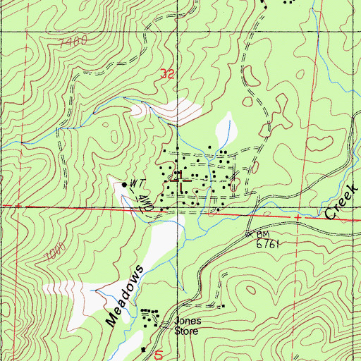 Topographic Map of Beasore Subdivision, CA