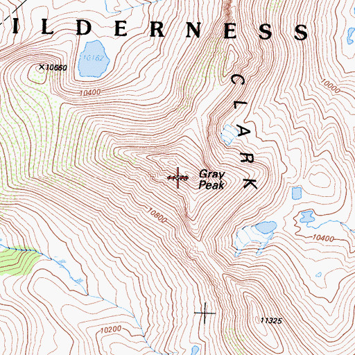 Topographic Map of Gray Peak, CA