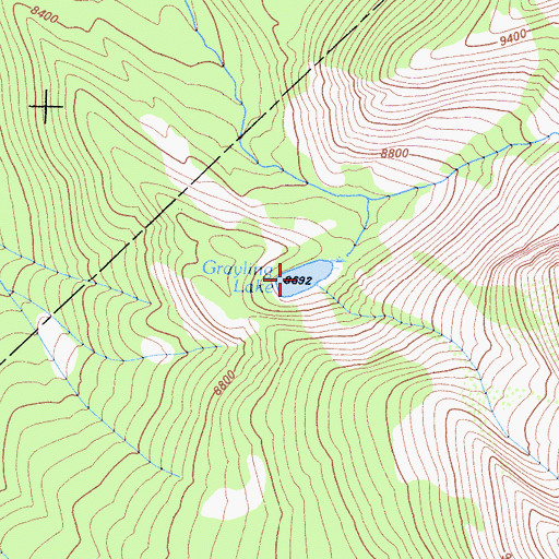 Topographic Map of Grayling Lake, CA