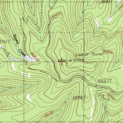 Topographic Map of Reno Lookout, AZ