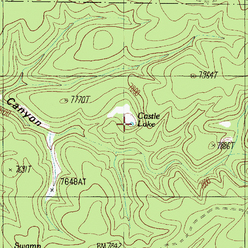 Topographic Map of Castle Lake, AZ