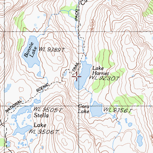 Topographic Map of Lake Harriet, CA