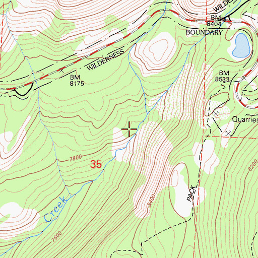 Topographic Map of Hoffmann Creek, CA