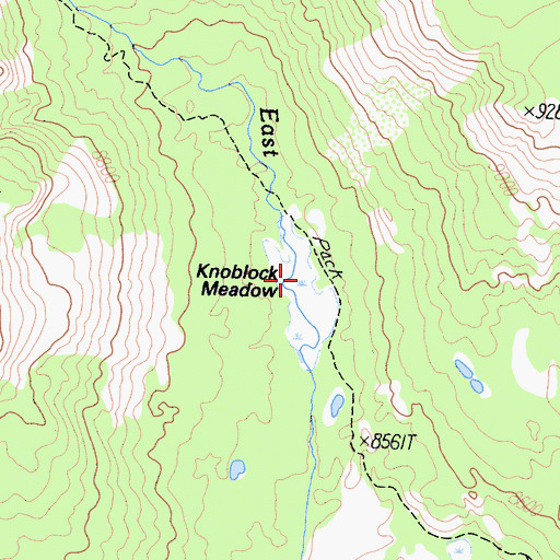 Topographic Map of Knoblock Cabin, CA