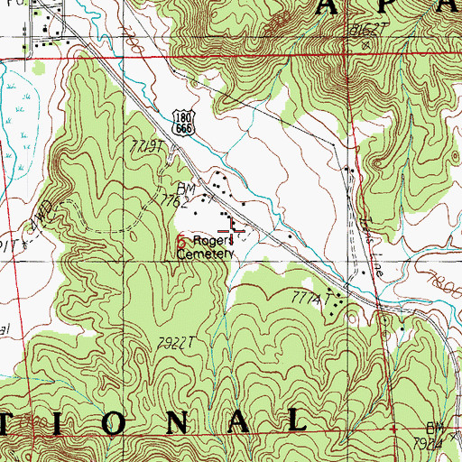 Topographic Map of Rogers Cemetery, AZ