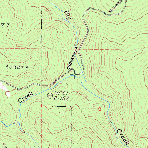 Topographic Map of Laurel Creek, CA