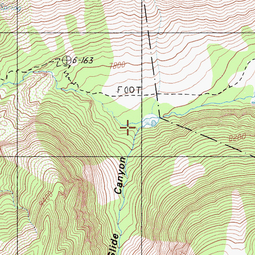 Topographic Map of Little Slide Canyon, CA