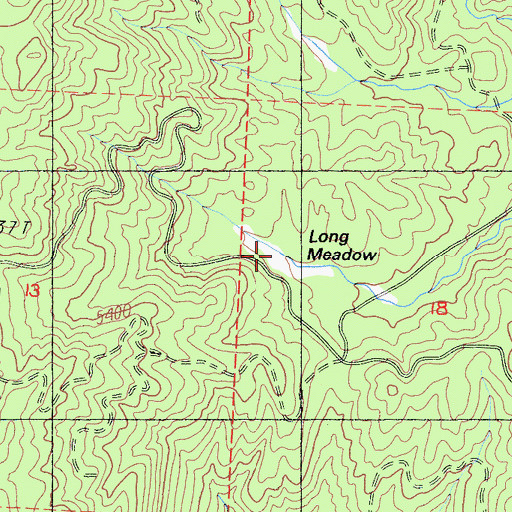 Topographic Map of Long Meadow, CA
